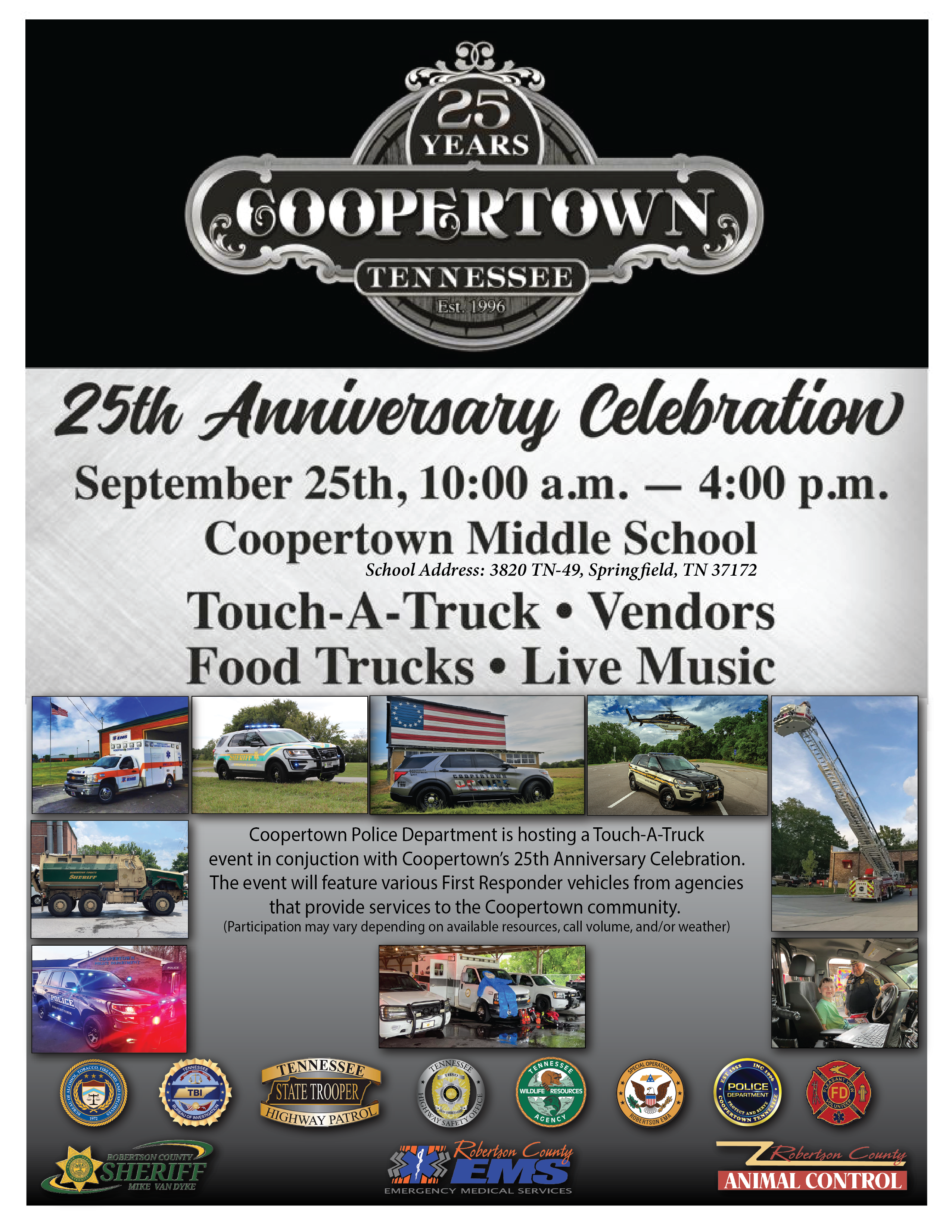 Coopertown Police Host Touch-A-Truck Event During 25th Anniversary Celebration