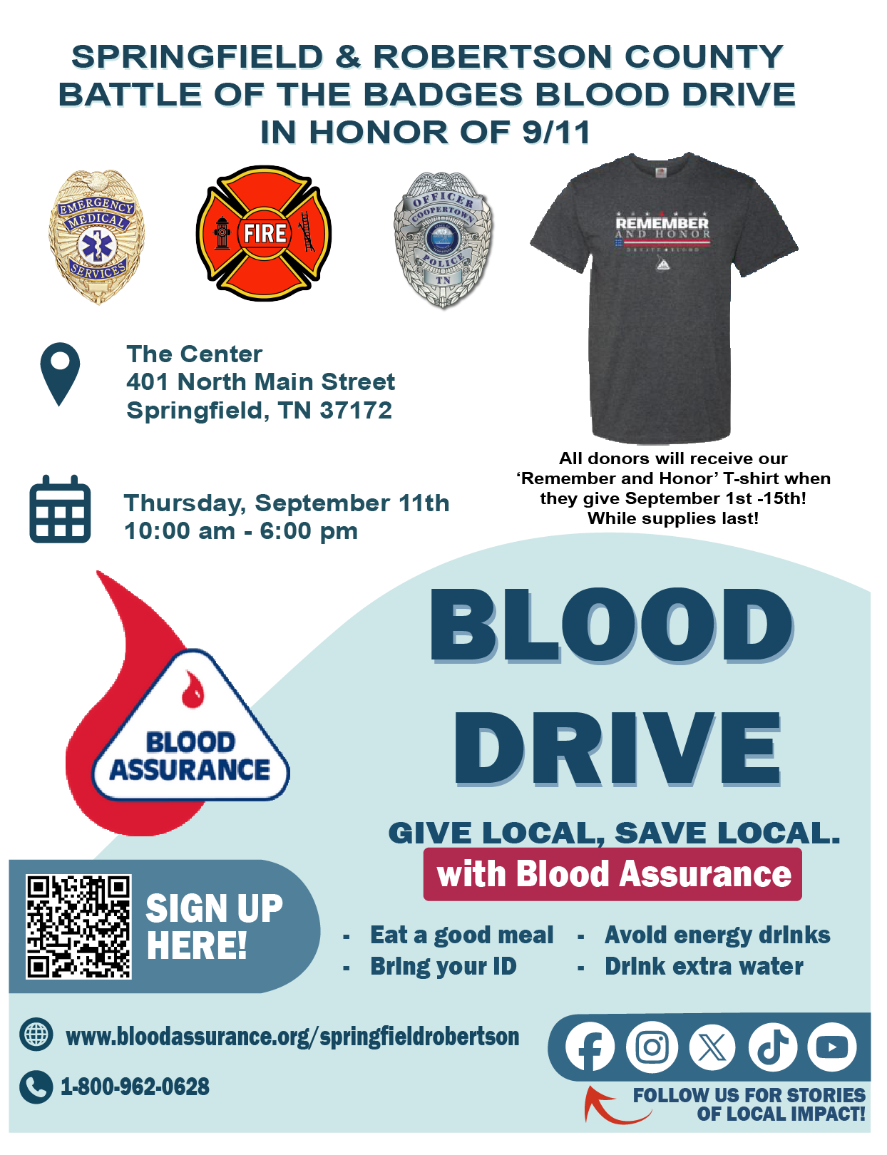 Robertson County Battle of the Badges Blood Drive
